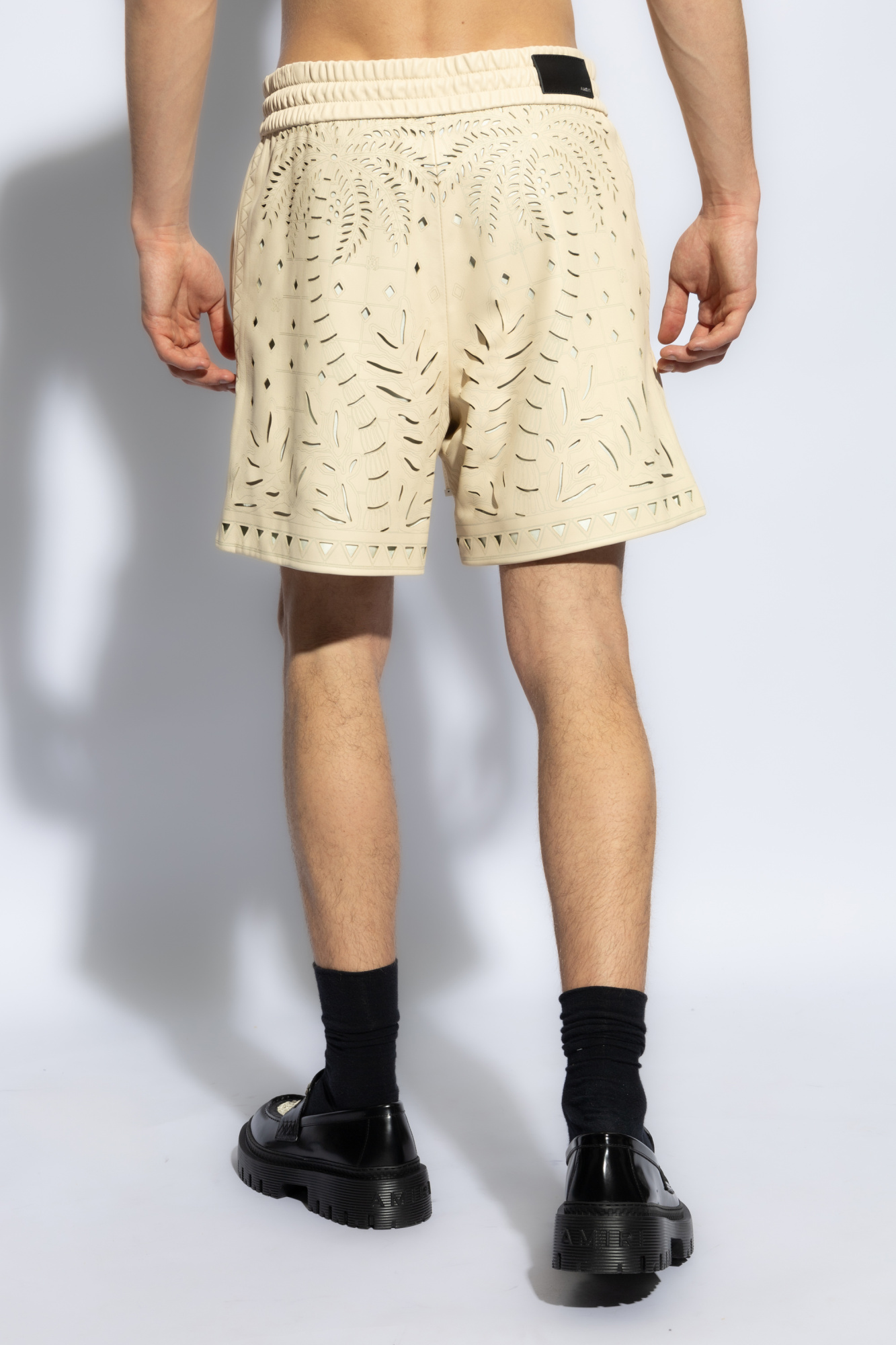 Cream Leather shorts Amiri Chloe Kids pleated waist shorts SchaferandweinerShops Indonesia